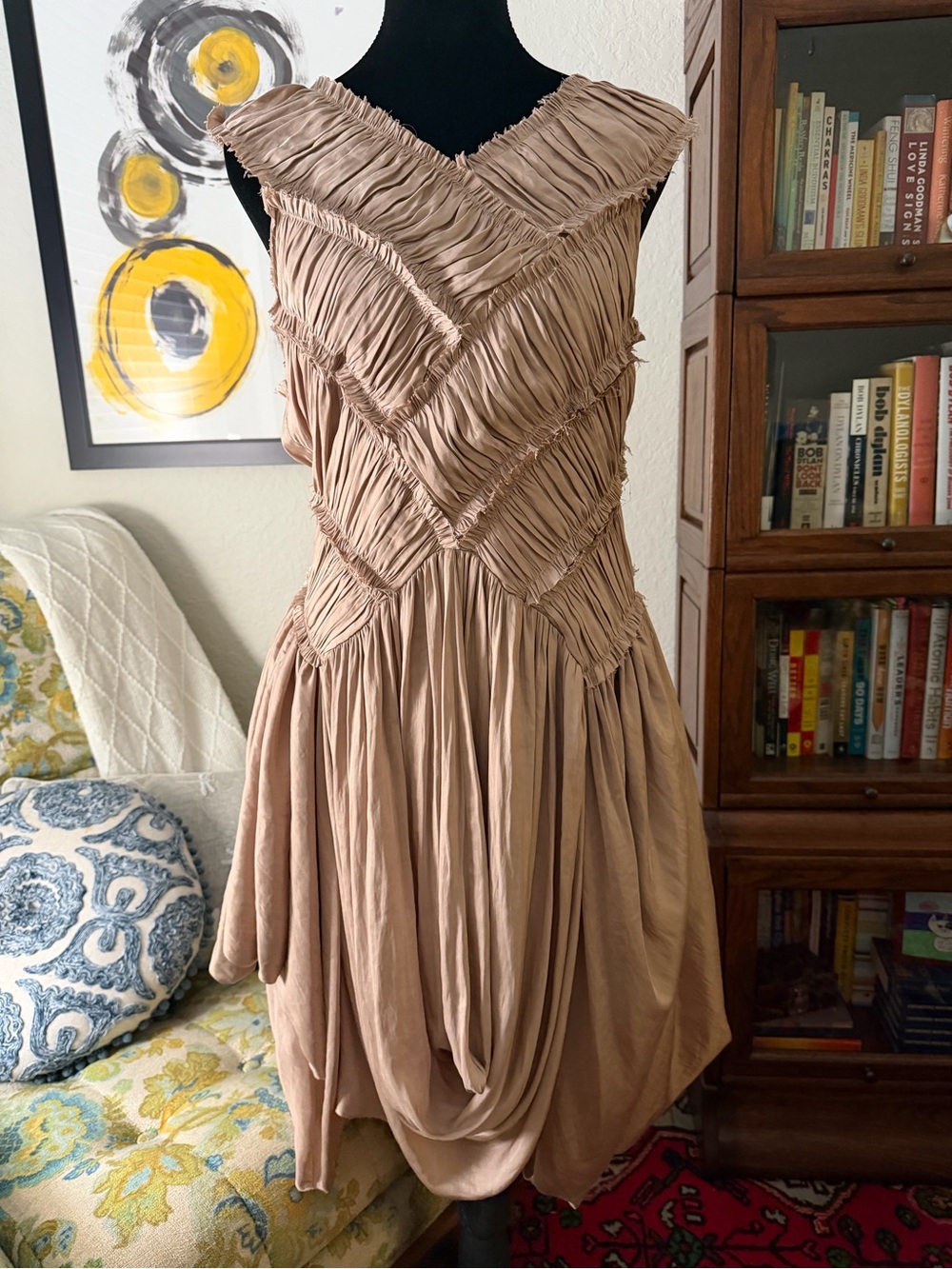 AllSaints Diaghilev Dusk Ruched Draped Dress US 8 NWT